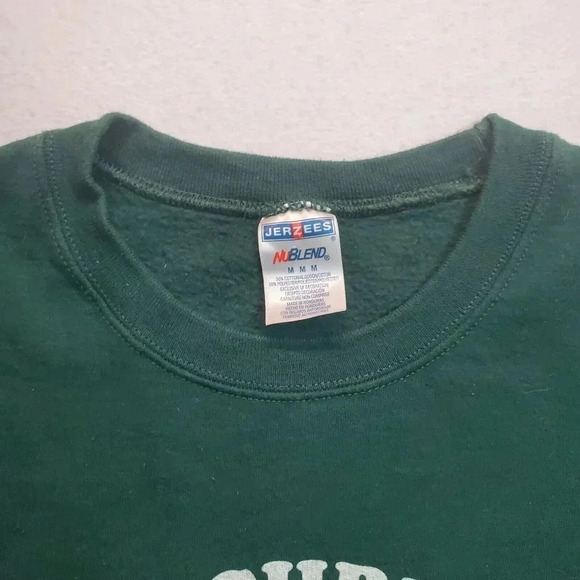 Merry Christmas I'm Durnk Mens Sweater Green Medium Pullover Jerzees NuBlend Fun - Picture 8 of 12